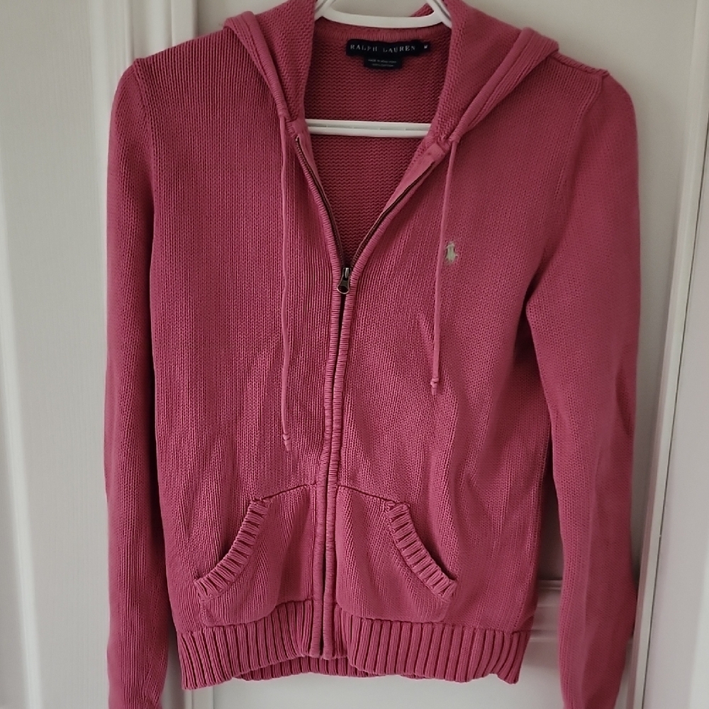 Ralph Lauren Rose Knit Zip-Up Hoodie